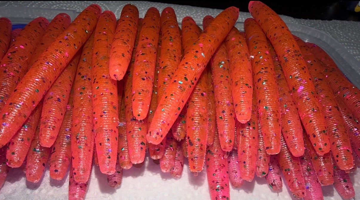 Starburst (4-Inch Soft Plastic Stick Worm Fishing Bait)