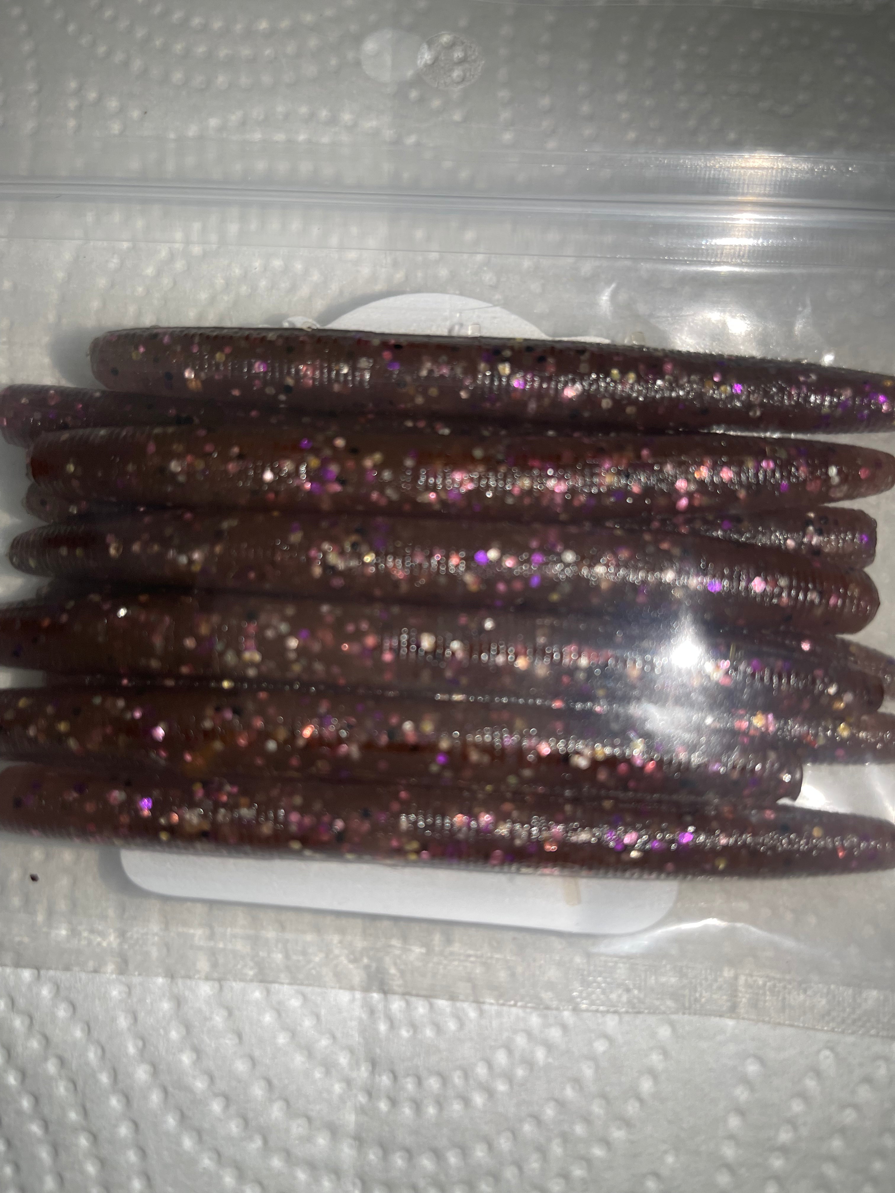 Plum (Plum 4" Stick Worms – 10 Pack)